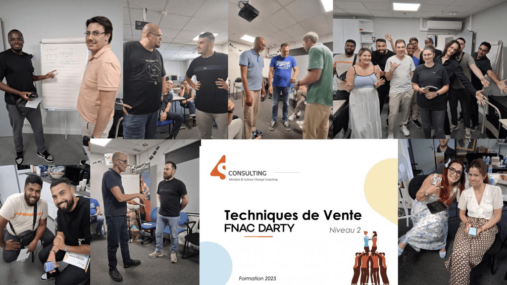En juillet, 4S forme et coach les Vendeurs des magasins FNAC sur les techniques de vente avancées.