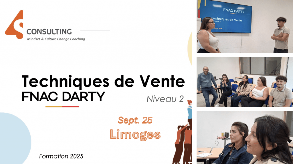 Rentrée à Limoges : 4S Consulting forme les vendeurs leaders FNAC – Techniques de vente avancées (Niveau 2).